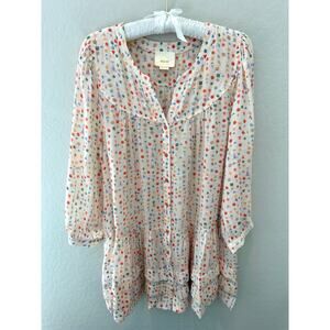 ANTHROPOLOGIE | Maeve Paccia Shapes Geometric Whimsical Tiered Tunic | Medium